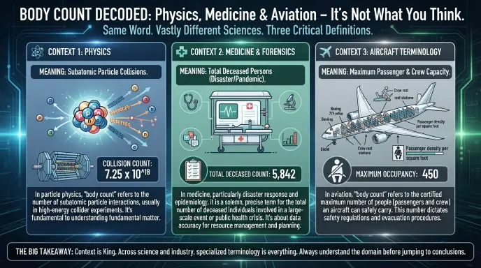 Body Count Meaning in Physics, Medical, and Aircraft Terminology